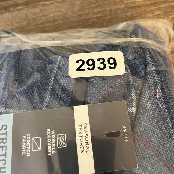 Stafford Blazer Mens 54R Blue Plaid Linen Classic Fit Sports Coat Jacket Preppy - Picture 14 of 15